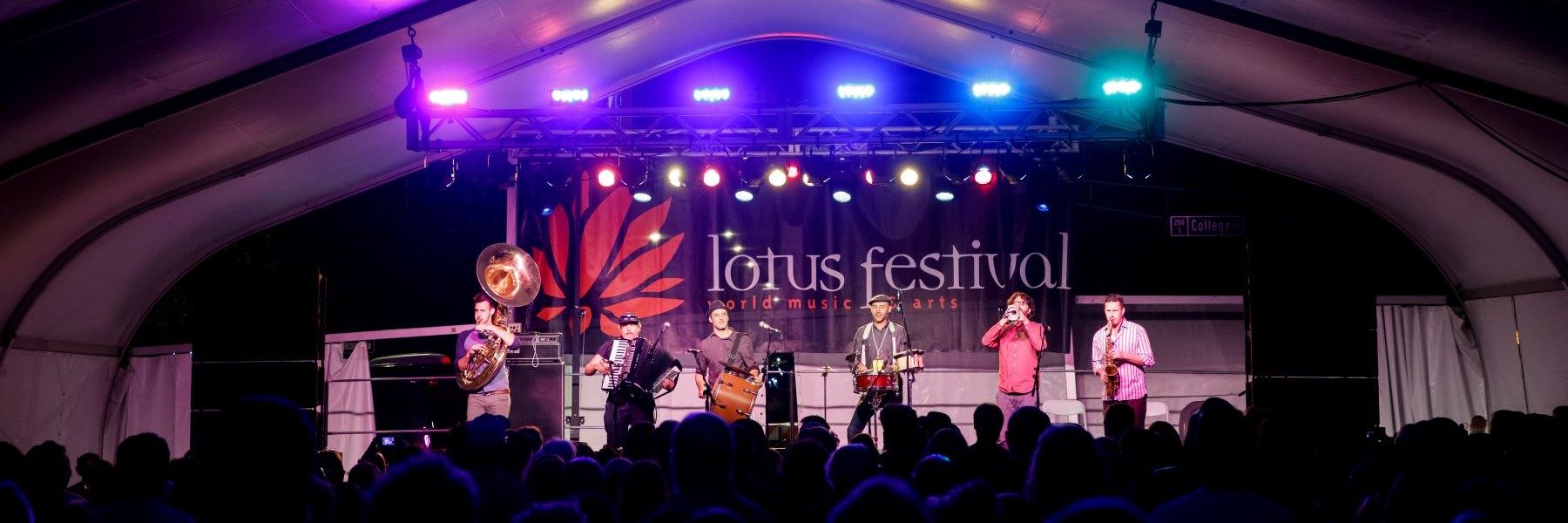 Performers at Lotus Festival in Bloomington
